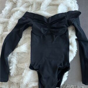 Elegant Black Off-Shoulder Bodysuit